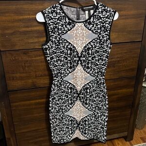 BCBGMaxAzria Black & Pink Bandage Dress